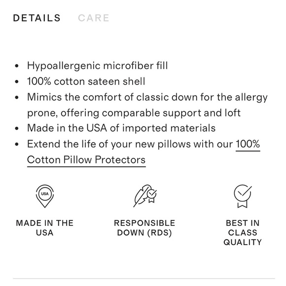 NWOT QUINCE Premium Down Alternative Pillow Soft Standard 4028 - Picture 2 of 11